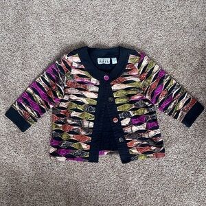 Vintage Keren Hart Multi Colored Quilted Cardigan‎ Blazer